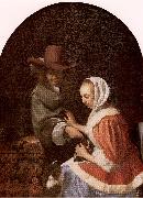 MIERIS, Frans van, the Elder Teasing the Pet oil